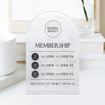 미용실 뷰티샵 회원권 멤버쉽 안내판 아크릴안내판제작 - 뷰티 아치형M 디자인01 물결 : 메뉴판 스티커 명함 디자인