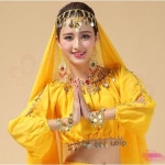 밸리 댄스 의상 벨리 어린이 오리엔탈 밸리 대회 할로윈 소녀 인도 긴 소매 상의 : 맹맹