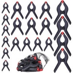 스트링 백 정리함이 있는 FASTPRO 20PACK 4사이즈 나일론 플라스틱 스프링 클램프 61/2in. 41/2in. 31/2in. 21/2in.이 포함되어 있습니다.... 