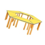 위천상회 안전 노랑 열린 유치 학습대 기본다리530mm 유치원학습대 : 위춘상회