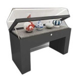 유리 진열장 상품전시 쇼케이스 보석 향수 디스플레이 E형 진회색 100 x 50 x 95cm : 이앰