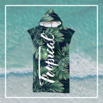 서핑 서프 해변 판초 후드 비치 타월 가운 바람막이 그린 : 위너sports