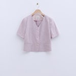 린넨라이크 V넥 반팔자켓(2colors)_RMJKE26R17 : 로엠 부산광복점