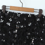 스팽글 스커트 반짝이 치마 하이웨이스트 깃털 장식 심플하고 여성복 여름 : 마스터shop