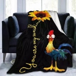 닭 치킨 해바라기 담요 이불 블랭킷 침구 빈티지 유니크 레트로 클래식 귀여운 화려 모던 : 봉구앤비