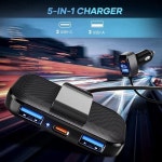 차량용 멀티 포트 C 타입 충전기 31W USB C 충전기 어댑터 전압 감지 뒷좌석 충전용 다중 어댑터 : 동이마켇