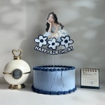 [무료배송] 트리플플라워 일러스트 꽃 생일 케이크 토퍼 : 데이지풀