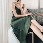 새틴 뷔스티에 나시 사이즈 슬립 원피스 롱 빅 여름 미디움 1. 에메랄드 (사이즈 배송메모기재) : 바다봄마켓