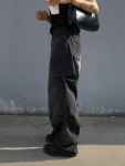 (1 color) 올라운더 스냅 와이드 블랙 데님 팬츠 All-rounder Snap Wide Black Denim Pants : 써니데이나이쓰