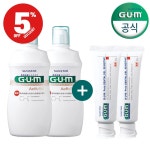 [할인] GUM 지유엠액티비탈덴탈컨디셔너에이엔 임플란트 관리 후 치과 치주질환 무알콜 저자극 가글(450ml) 2개입+ 검덴탈겔에스이 치약... 