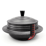 보나토 무쇠 주물 인덕션 돌솥 알밥 솥밥 계란찜 삼계탕 뚝배기 가마솥 12cm : 봉크