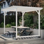 야외 정자 파고라 가제보 펜션 캐노피 어닝 등산로 화이트 3x1.3x2m : 포지티브플러스샵