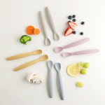 판테온B 국산 실리콘 이유식스푼 초기 중기 자기주도 아기 수저 숟가락 유아스푼 : 판테온