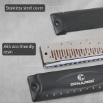 하모니카 입문용 CONJURER 프로페셔널 크로매틱 하모니카, 12 홀, 48 톤 C 키, 밸브 없음, 성인 초보자 silver : 천스토어1