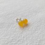 천연원석 노랑 은침귀걸이 8mm 엘로우 아게이트 기본 딱붙 : 마켓헤