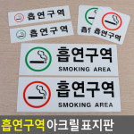 흡연구역 아크릴 표지판 흡연실 안내판 팻말 표찰 : 엘로마켓