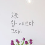 카페 욕실 거울 창문 미용실 피부샵 네일샵 캘리그라피 레터링 스티커 오늘 참 예쁘다 그대 LC-001S 검정 : 모노먼트