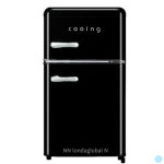 쿠잉 미니 냉장고 레트로 2도어 80L 원룸 추천 블랙 : 밥도둑마켓