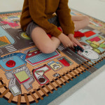 [르파파 키카매트]유아 자동차 도로 놀이 매트 공룡 마을 중형 : 르파파