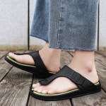 HKDQ 남성용 베 쪼리가볍고 편안한 소프트 슬리퍼트렌디한 야외 미끄럼 방지 비치 슈즈여름 패션 : 한발 디딤마켓