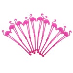 10pcs 하와이 루아 플라밍고 칵테일 Stirrers 우유 커피 Swizzle 스틱 여름 해변 생일 파티 호의 : 무진트레이딩