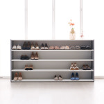 넓은 수납 인테리어 보관함 좁은 현관 아파트 원룸 사무실 실내화 거치대 슈즈렉 나무 틈새 미니 화이트 정리대 선반 4단 오픈 와이드... 