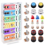 TWTADE 77PCS 포텐셔미터 키트 WH148 B1K B5K B10K B20K B50K Ohm 선형 회전 가변 저항 다양한 노브 너트 및 와셔 H055 : F Z E N T