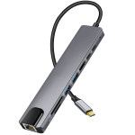 C타입 멀티허브 8in1 노트북 맥북 아이패드 덱스 썬더볼트 허브 PD HDMI 8포트 : 바이원BYONE