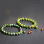 팔찌 큐빅 뱅클 티벳 어 서클 의학 구슬 라운드 스톤 커플 킹 남자팔찌 패션 단일 옥 자연 : one2