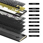 블루투스키보드 Akko Monsgeek M3W 기계식 키보드 TKL 멀티 모드 알루미늄 CNC 개스킷 마운트 핫스왑 남향 RGB 백라이트 : 직구천사1