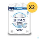 크리넥스 클린케어 아쿠아메가롤 3겹 화장지 30롤 2팩 : 밥도둑마켓