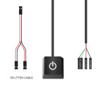 컴퓨터부품 컴퓨터 데스크탑 스위치 PC 마더보드 외부 시작 LED 조명 전원 ON/OFF 단추 2M 익스텐션 케이블 액세서리 : 하이 해피