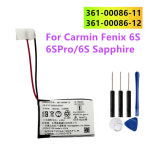 호환 가민 Forerunner GPS 스포츠 워치용 교체 배터리 Fenix 6S 프로 도구 361-00086-12 361-00086-11 180mAh : 메가캠프