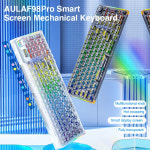 AULA F98PRO 무선 기계식 키보드 블루투스 핫 스왑 가능 투명 RGB 백라이트 커스텀 게이밍 윈도우 맥용 : 와이피월드코리아