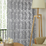 우아한 원룸 심플하고 패션 가림막 장식에 잎 유럽 방한 얇은 거실 커텐 반 커튼 패턴 명주 : one2