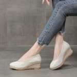 여성 봄여름 패션 웨지 하이힐 펌프스 단화 데일리 Nru66GGX9 : 한국명보 주식회사