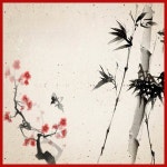 동양 수묵 산수화 매화 사군자 한국 중국 일본 식당 파르텔 민속 벽지 시트지 롤스크린 : 으뜸데코