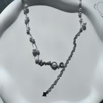 [뮤이스토어] 러브 앤 진주 두줄목걸이(써지컬스틸) : 뮤이스토어