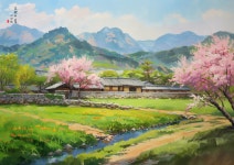 이지안 고향의봄 그림 액자 3종 부모님 선물 집뜰이 풍수 : 이지안작가