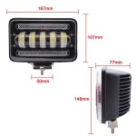 트레일러 사각 LED 작업등 4WD SUV UTV 트럭 4x4 오프로드 트랙터용 12V 24V 작업 운전 조명 헤드라이트 렌즈 2 개 1 개 : 인터셀렉스토어