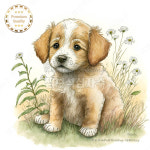 구슬보석십자수 강아지 수채화 DIY 큐빅 대형 패브릭 명화 공예 도안 금전수 공작 연꽃 예쁜 세트 : 잼보석십자수 2