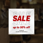 Sale 세일 현수막 제작 정사각형 열재단 큐방 로프 : 크래핀