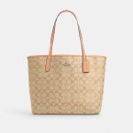 코치 시그니처 캔버스 소재의 시티 토트백 5696 SVX1W City Tote Bag In Signature Canvas : 엘로라민트