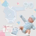 메르베 신생아 아기 봄 여름 매쉬 배냇 슈트 발싸개 출산선물 세트 (베넷수트+발싸개) : 메르베