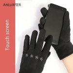 따뜻한 H9904 여성 장갑 숙녀 겨울 사랑스러운 귀여운 스웨이드 벨벳 두꺼운 열 터치 : 아브라함Abraham