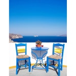 산토리니 그리스 화이트 블루 해외 휴양지 리조트 바다 룸 홀 방 모텔 카페 베이커리 파르텔 벽지 시트지 롤스크린 : 으뜸데코