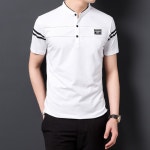 남자 골프웨어 상의 반팔 차이나 헨리넥 골프티 캐주얼 골프복 남성 골프 운동 의류 셔츠 : 제노아몰