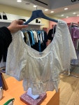 [50%세일] 가니 Broderie Anglaise 크롭 탑 블라우스 F8077 : 런던뉴럽걸