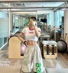ZOOD 주드 여성 여자 면 슬림핏 크롭티셔츠 반팔 짐웨어 레드/블루 : 쭌찌샵