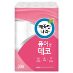 건강한생활 깨끗한나라 퓨어앤데코 순수 30m 3겹 30롤 : JOY-Store
